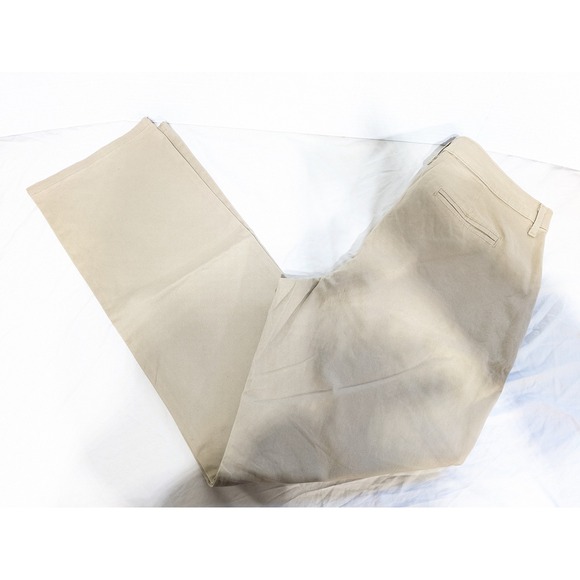 Lee Womens 14 Relaxed Fit Straight Leg Mid Rise Khaki Pants Effortless Wash Wear - Picture 2 of 12